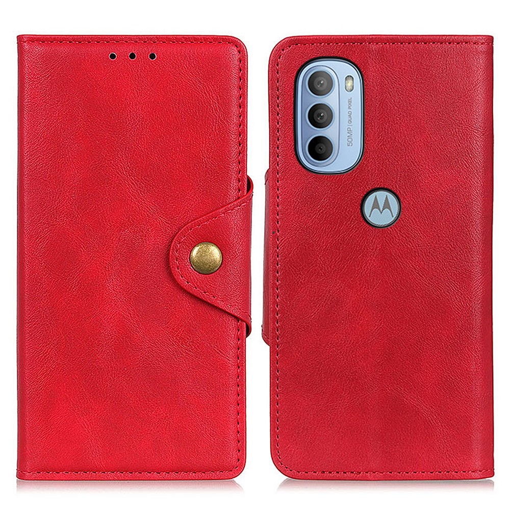  Motorola Moto G31 / G41 Fodral Mässing Magnet Röd