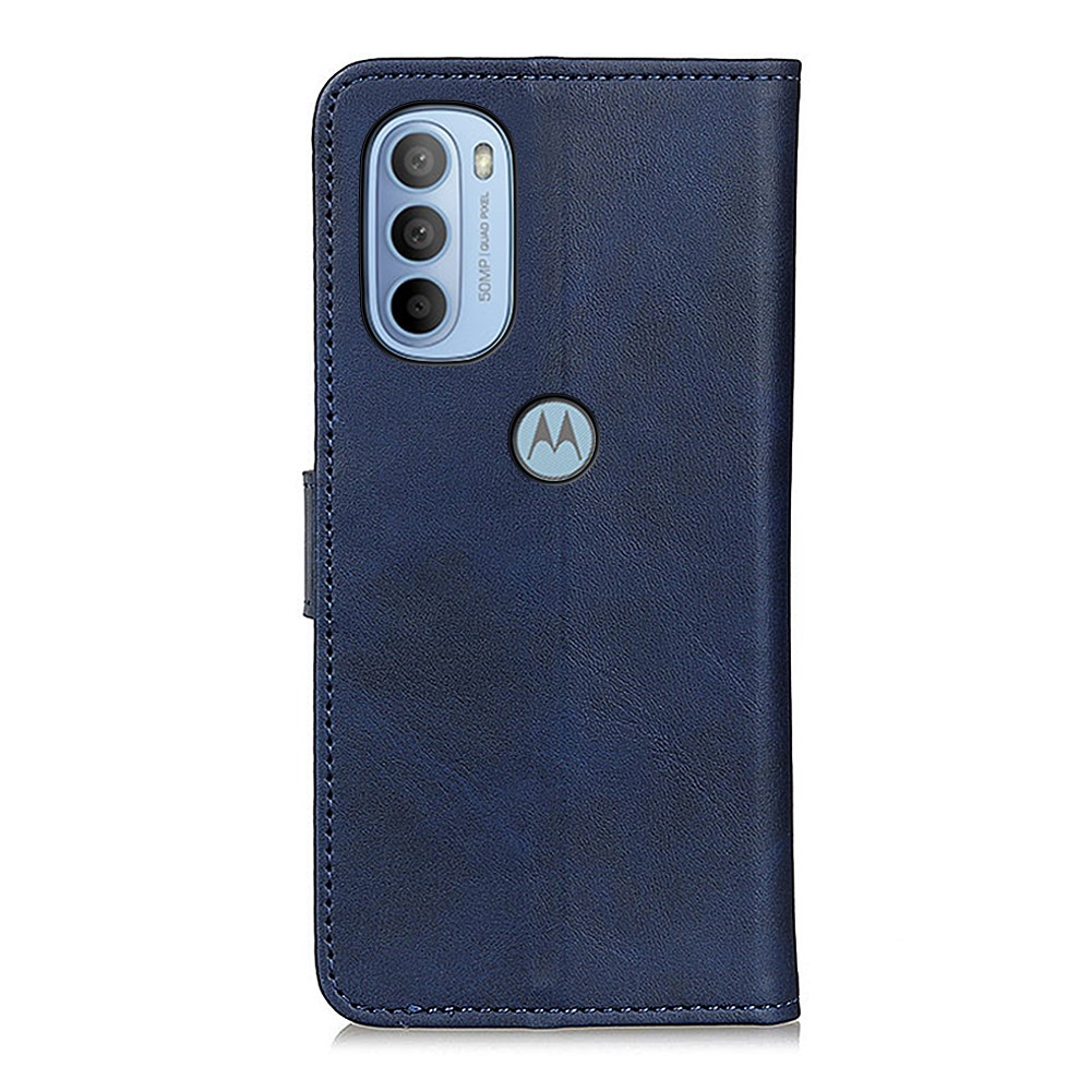  Motorola Moto G31 / G41 Fodral Solid Läder Blå
