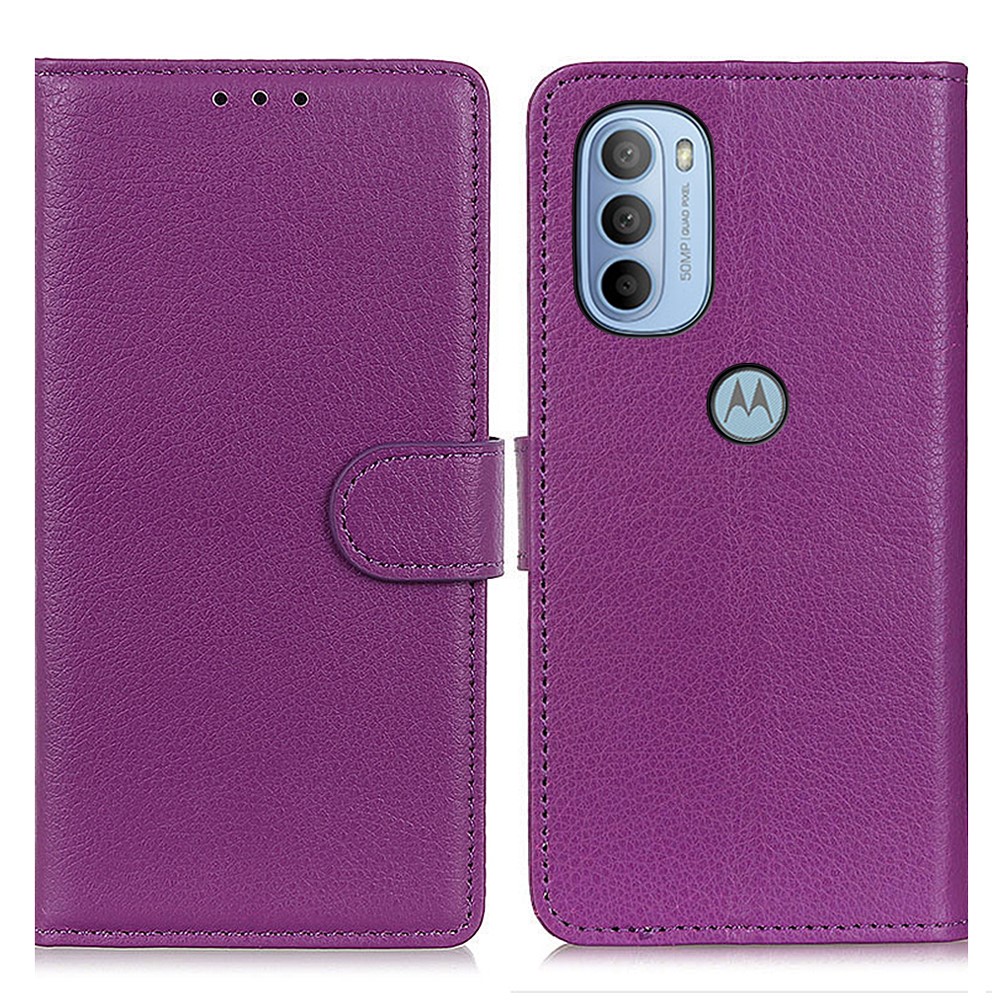  Motorola Moto G31 / G41 Fodral Litchi Läder Lila