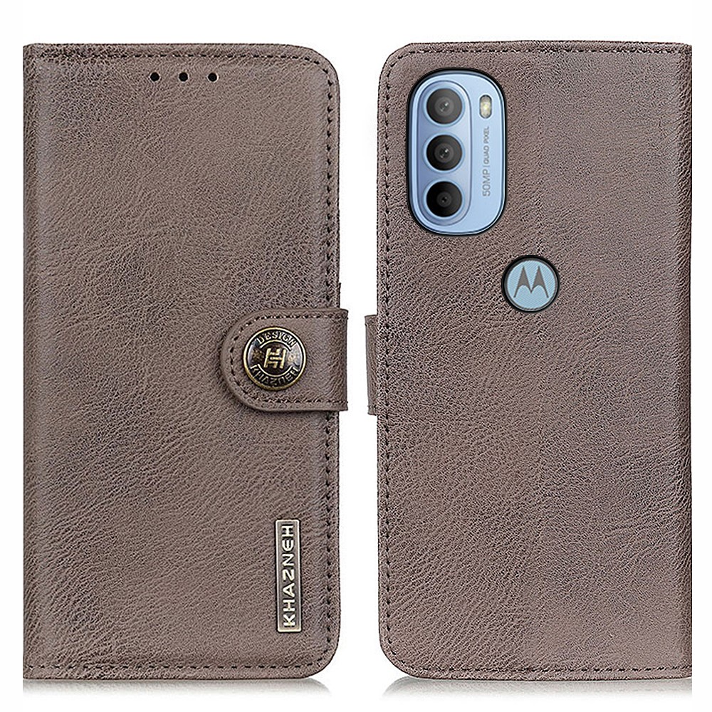 KHAZNEH KHAZNEH Motorola Moto G31 / G41 Fodral Läder Khaki