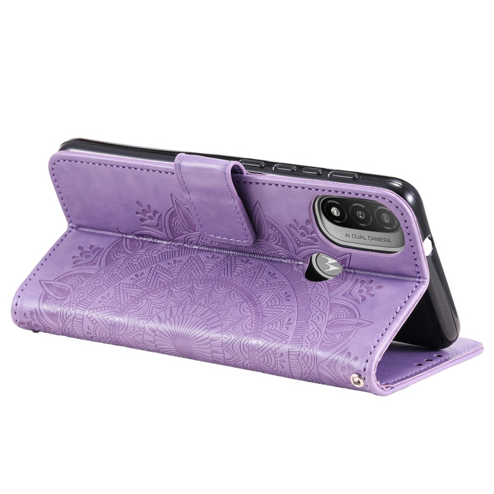  Motorola Moto E20 / E40 Fodral Mandala Läder Lila