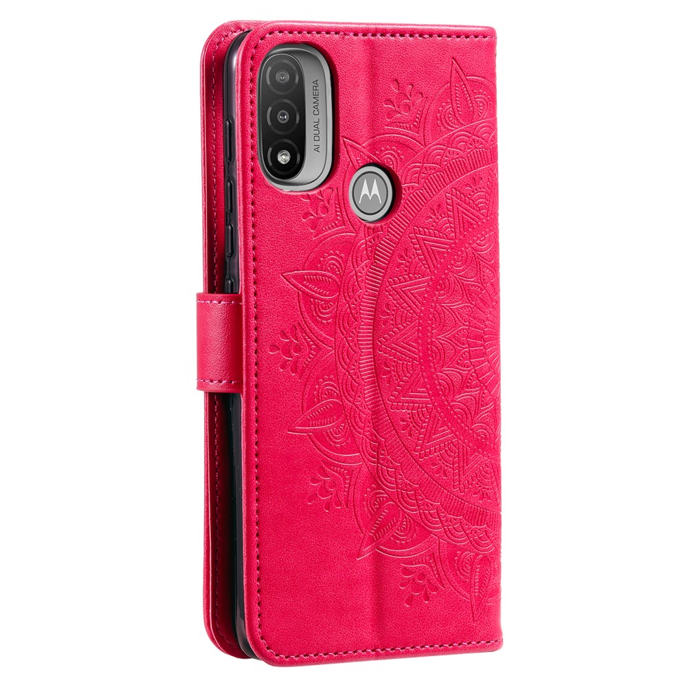  Motorola Moto E20 / E40 Fodral Mandala Läder Rosa