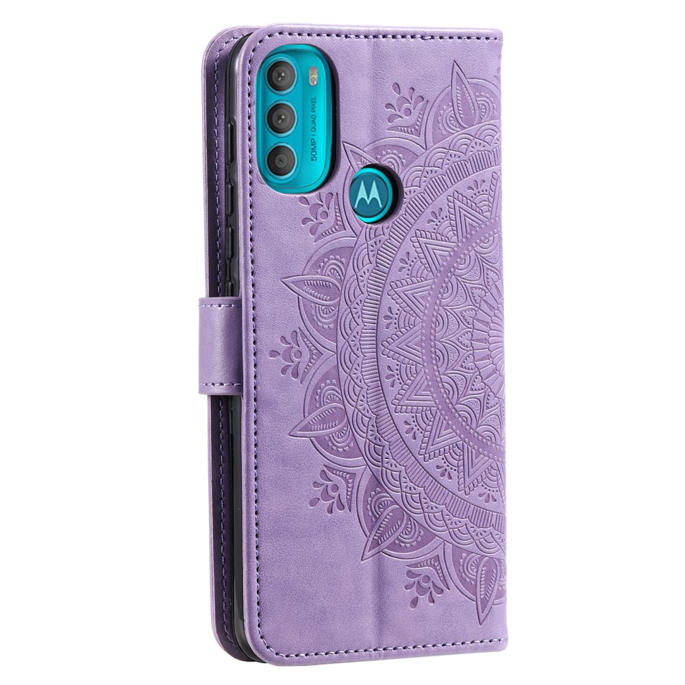  Motorola Moto G71 Fodral Mandala Läder Lila