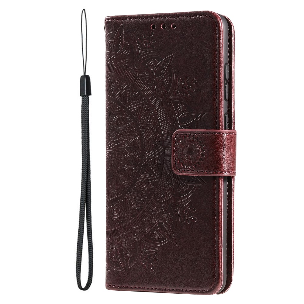  Motorola Moto G71 Fodral Mandala Läder Brun