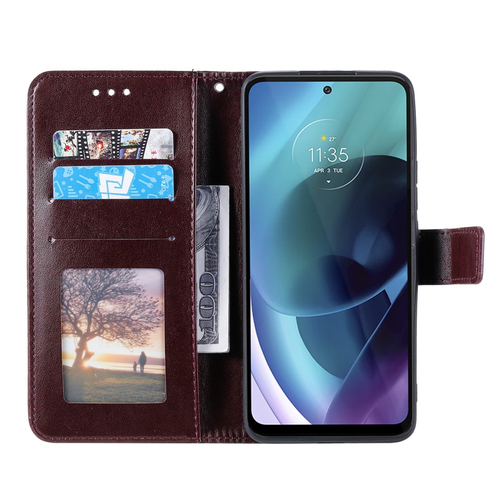  Motorola Moto G71 Fodral Mandala Läder Brun