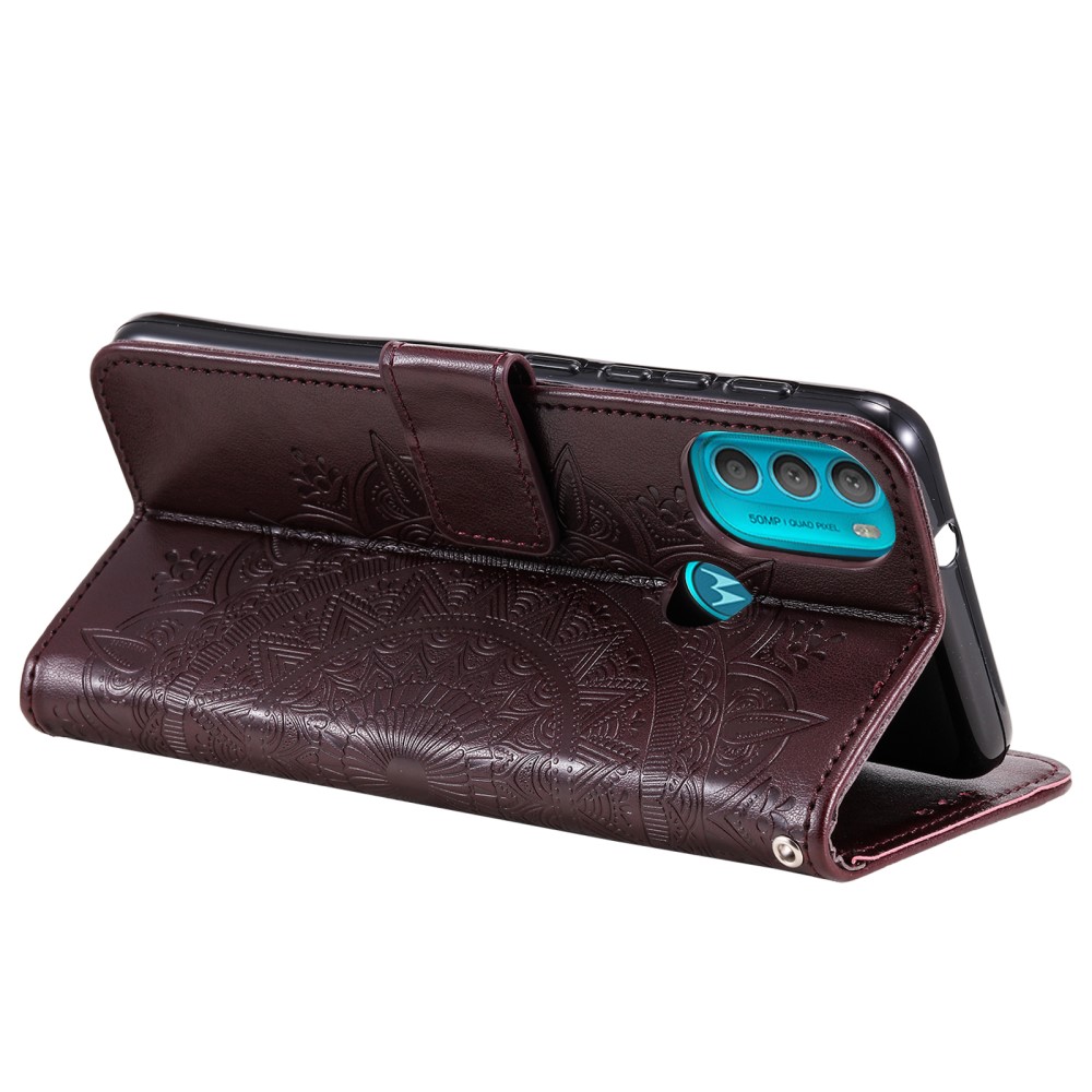  Motorola Moto G71 Fodral Mandala Läder Brun