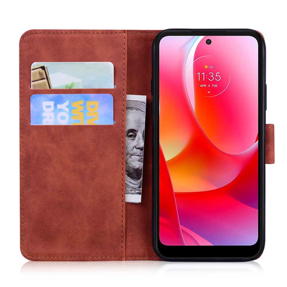  Motorola Moto G51 Fodral Skin Touch Läder Brun