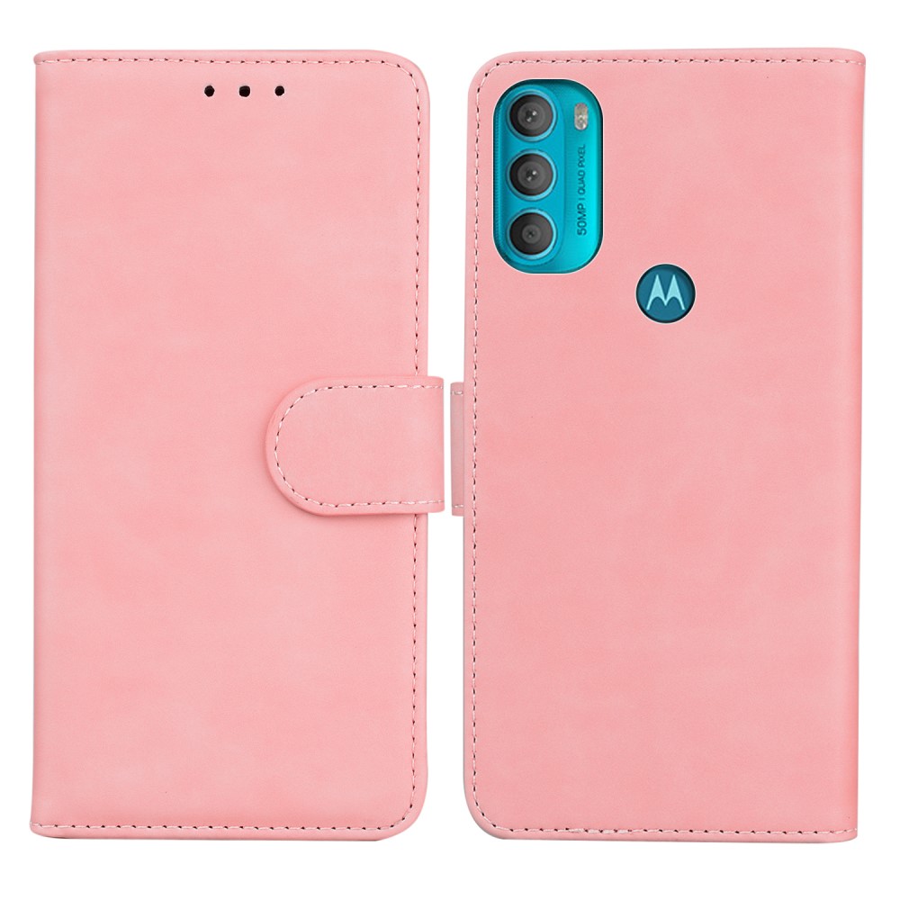  Motorola Moto G71 Fodral Skin Touch Läder Ljus Rosa