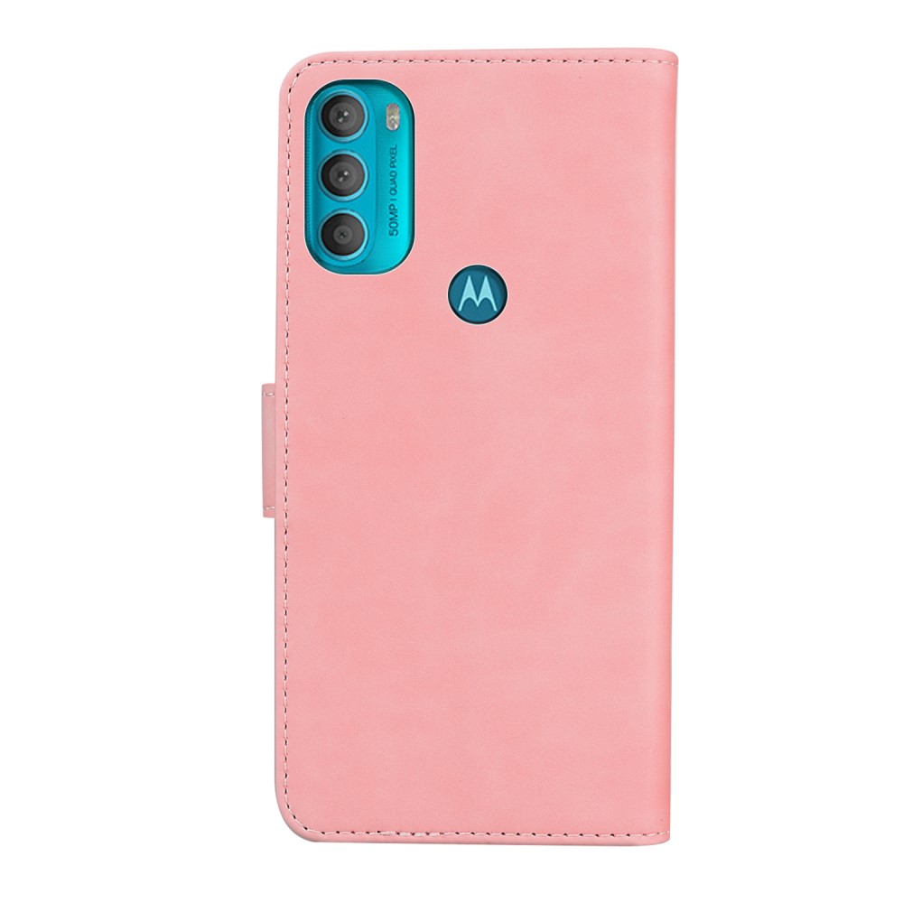  Motorola Moto G71 Fodral Skin Touch Läder Ljus Rosa