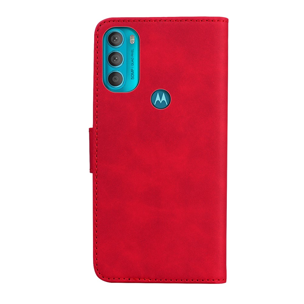  Motorola Moto G71 Fodral Skin Touch Läder Röd