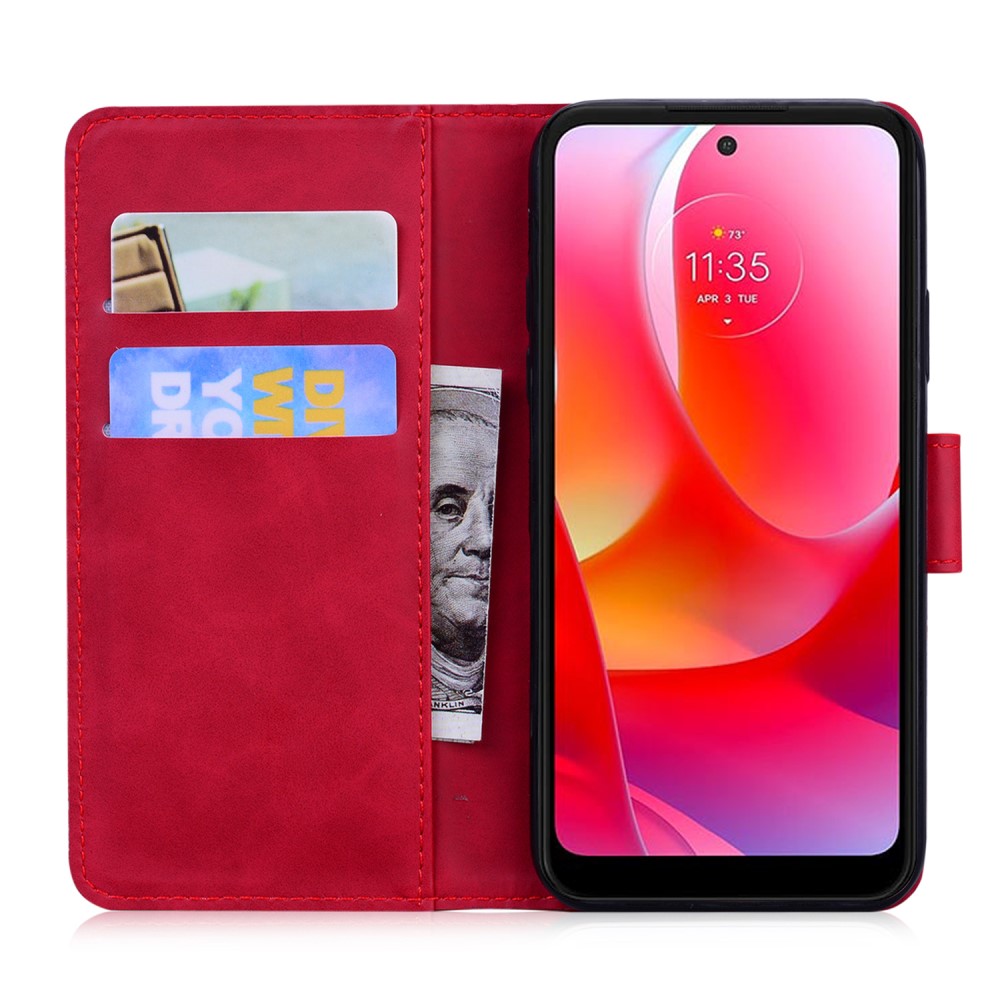  Motorola Moto G71 Fodral Skin Touch Läder Röd