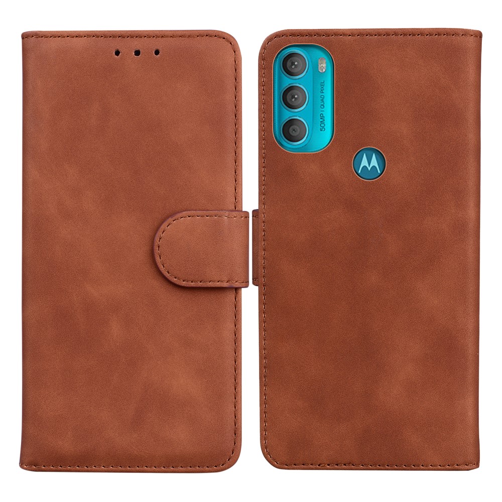  Motorola Moto G71 Fodral Skin Touch Läder Brun