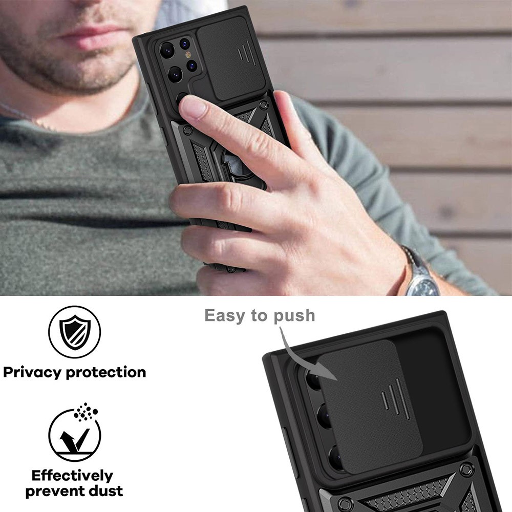  Samsung Galaxy S22 Ultra Skal CamShield Hybrid Ring Svart