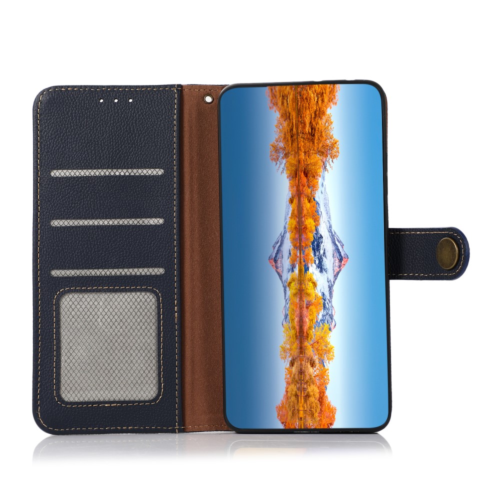 KHAZNEH KHAZNEH Samsung Galaxy S22 Ultra Fodral Äkta Läder Blå