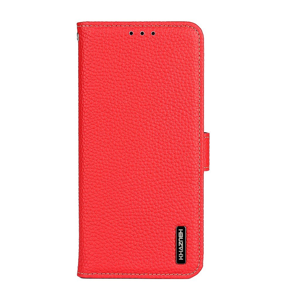KHAZNEH KHAZNEH Samsung Galaxy S22 Ultra Fodral Litchi Äkta Läder Röd