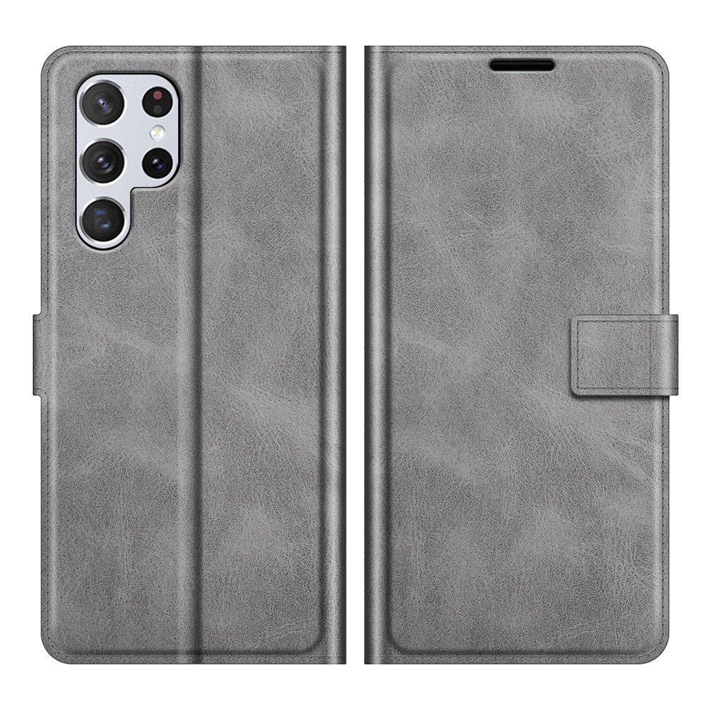  Samsung Galaxy S22 Ultra Fodral Solid Läder Grå