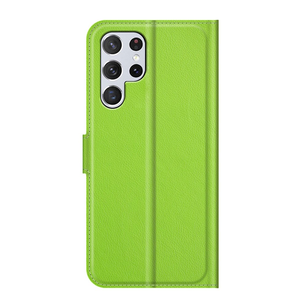 Samsung Galaxy S22 Ultra Fodral Litchi Läder Grön