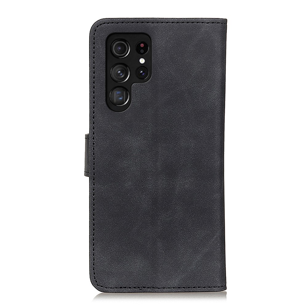 KHAZNEH KHAZNEH Samsung Galaxy S22 Ultra Fodral Retro Läder Svart