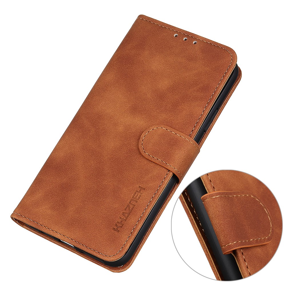 KHAZNEH KHAZNEH Samsung Galaxy S22 Ultra Fodral Retro Läder Brun