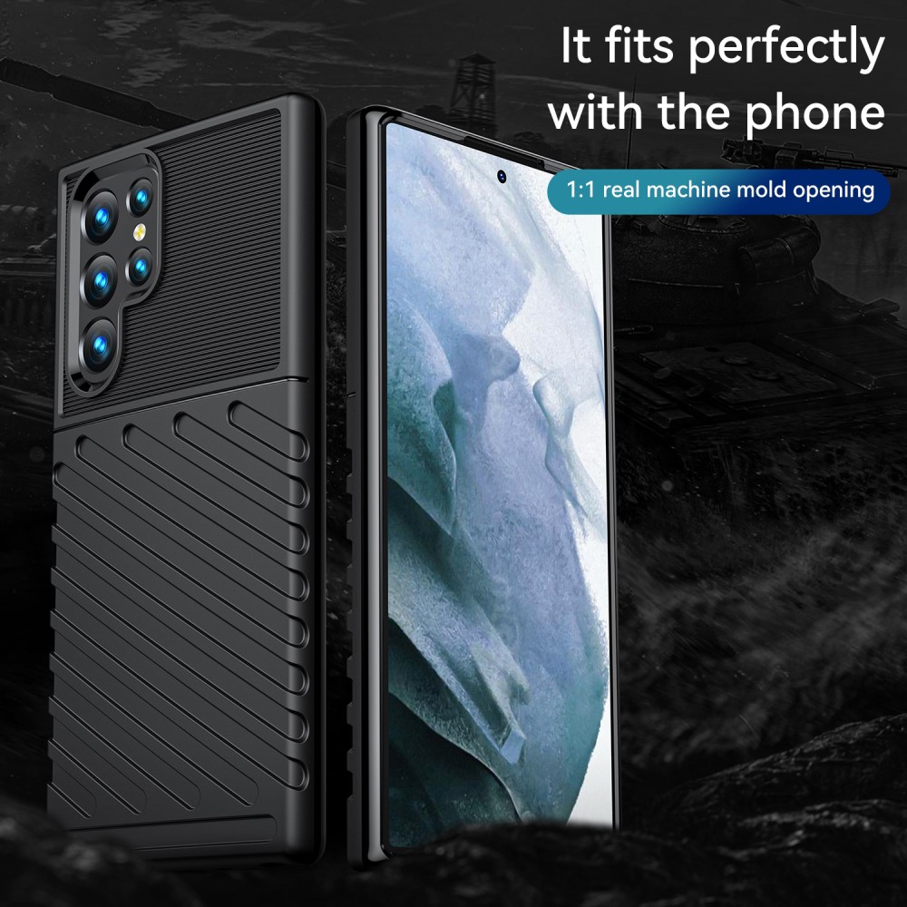  Samsung Galaxy S22 Ultra Skal Twill Textur Svart