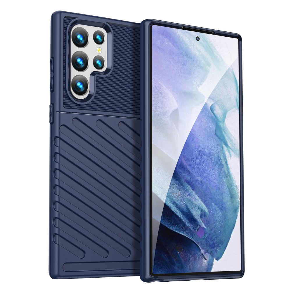  Samsung Galaxy S22 Ultra Skal Twill Textur Blå