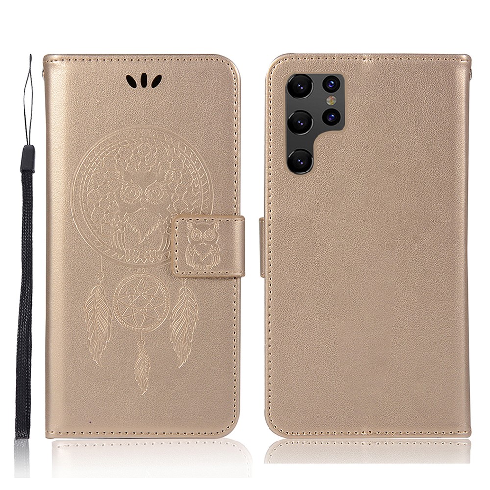  Samsung Galaxy S22 Ultra Fodral Owl Dreamcatcher Guld
