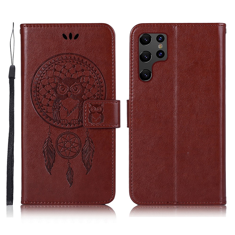  Samsung Galaxy S22 Ultra Fodral Owl Dreamcatcher Brun