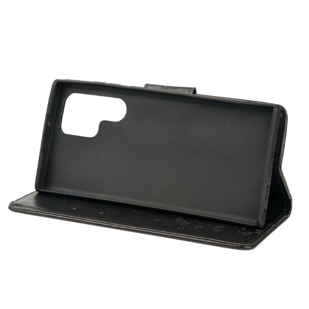  Samsung Galaxy S22 Ultra Fodral Tryckta Fjärilar Svart