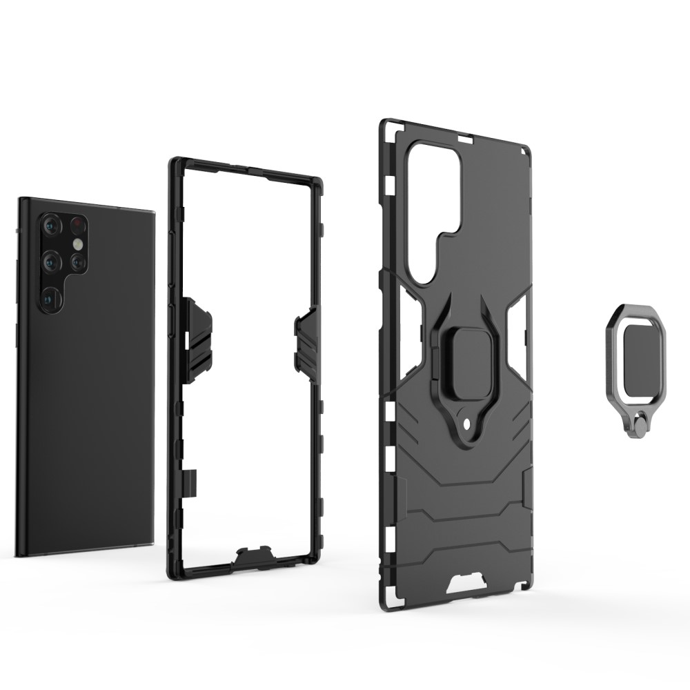  Samsung Galaxy S22 Ultra Skal Hybrid Ring Röd