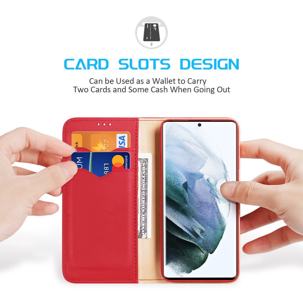 DUX DUCIS DUX DUCIS Samsung Galaxy S22 Ultra Fodral HIVO Äkta Läder Röd