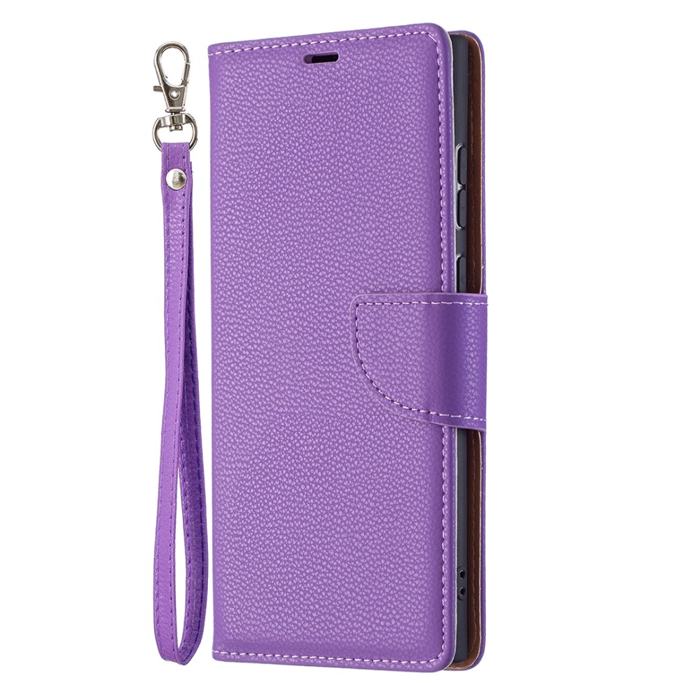  Samsung Galaxy S22 Ultra Fodral Litchi Textur Lila