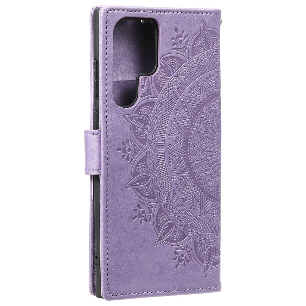  Samsung Galaxy S22 Ultra Fodral Mandala Läder Lila