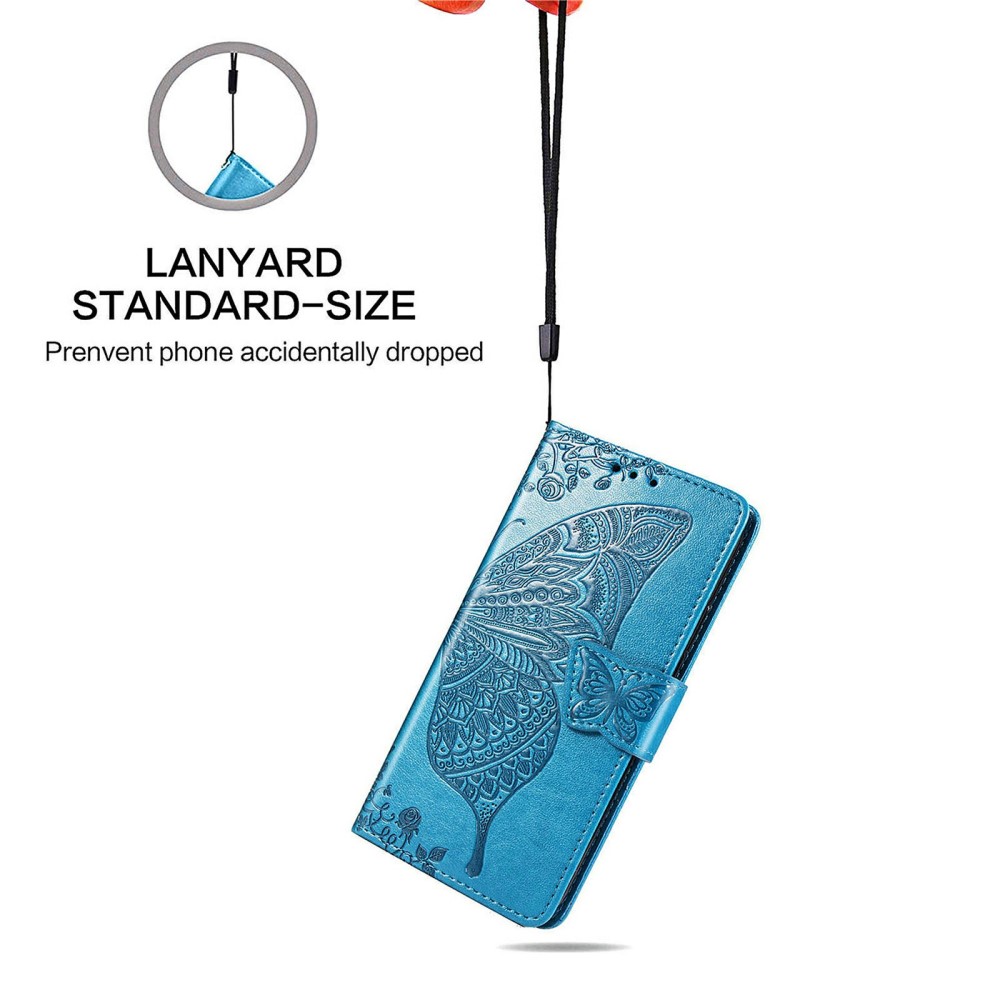  Samsung Galaxy S22 Ultra Fodral Tryckt Fjäril Blå