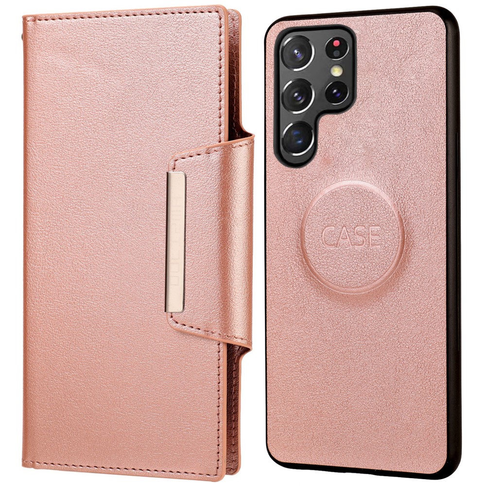  Samsung Galaxy S22 Ultra Fodral 2in1 Läder Roséguld
