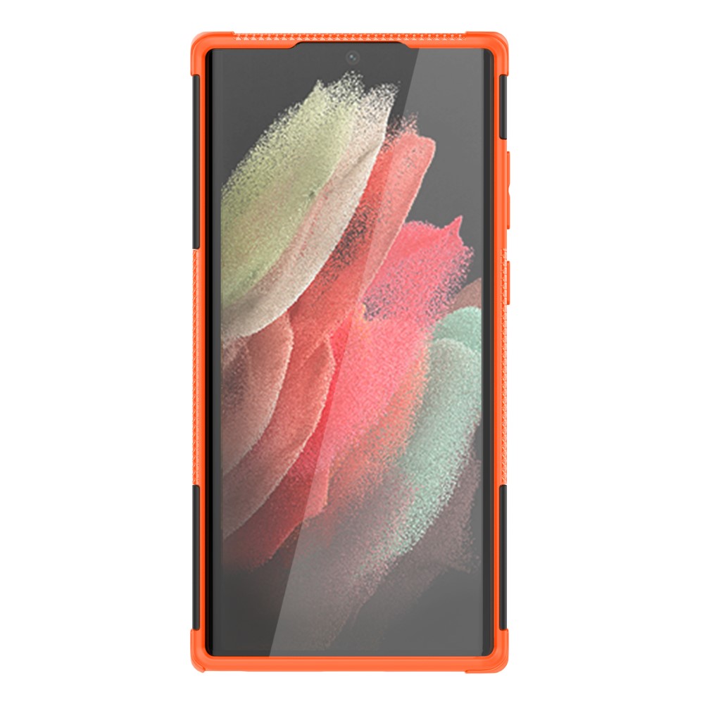  Samsung Galaxy S22 Ultra Skal Ultimata Stöttåligt med Stöd Orange