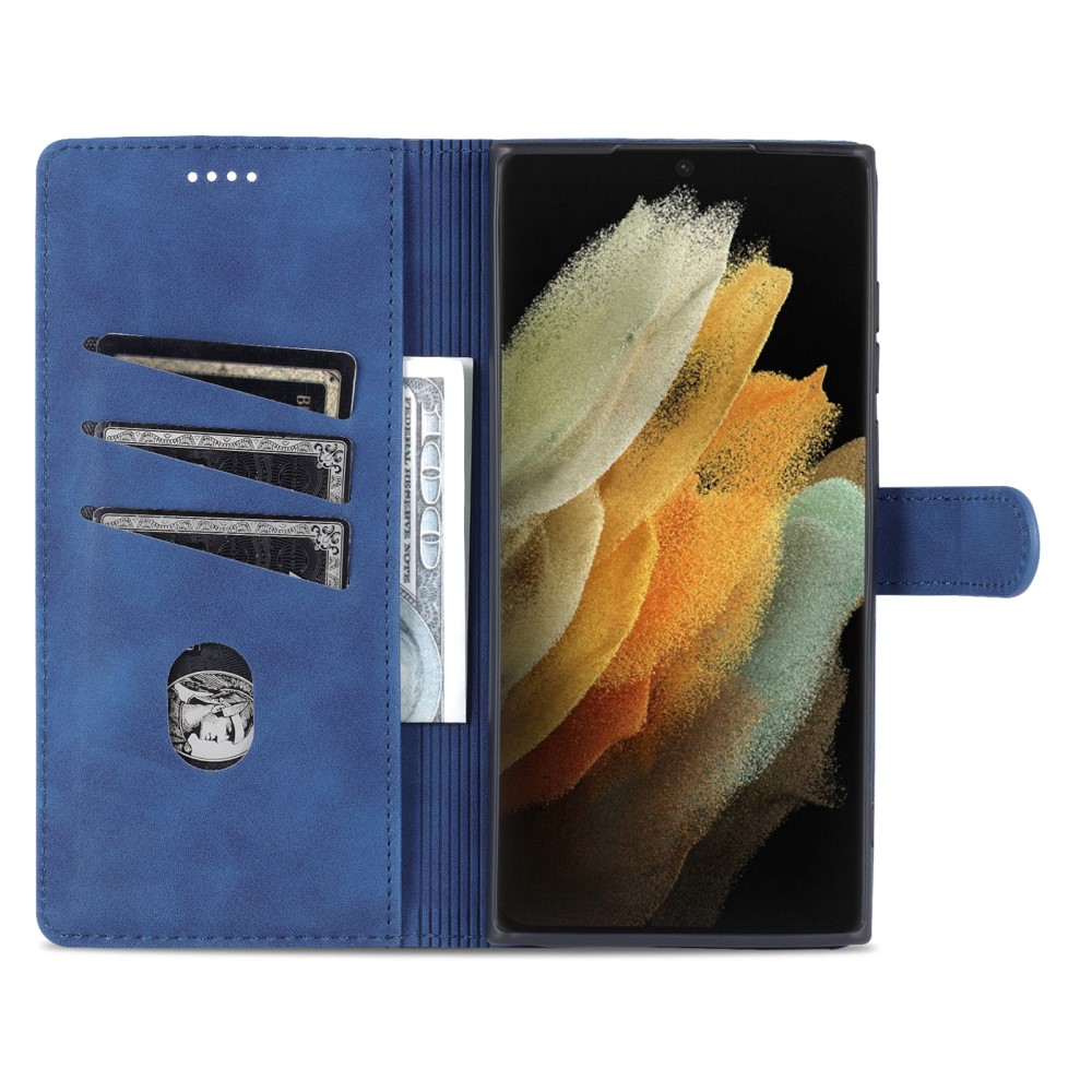 AZNS AZNS Samsung Galaxy S22 Ultra Fodral Läder Blå