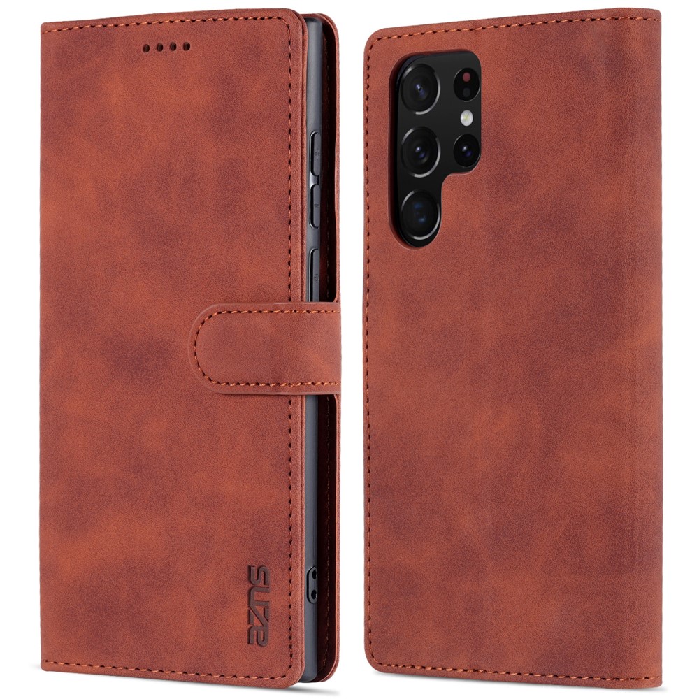 AZNS AZNS Samsung Galaxy S22 Ultra Fodral Läder Brun