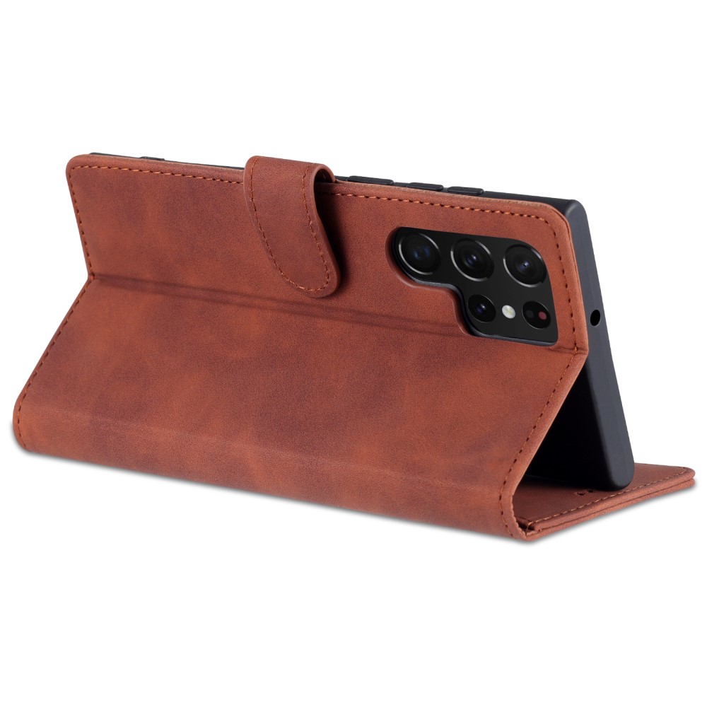 AZNS AZNS Samsung Galaxy S22 Ultra Fodral Läder Brun