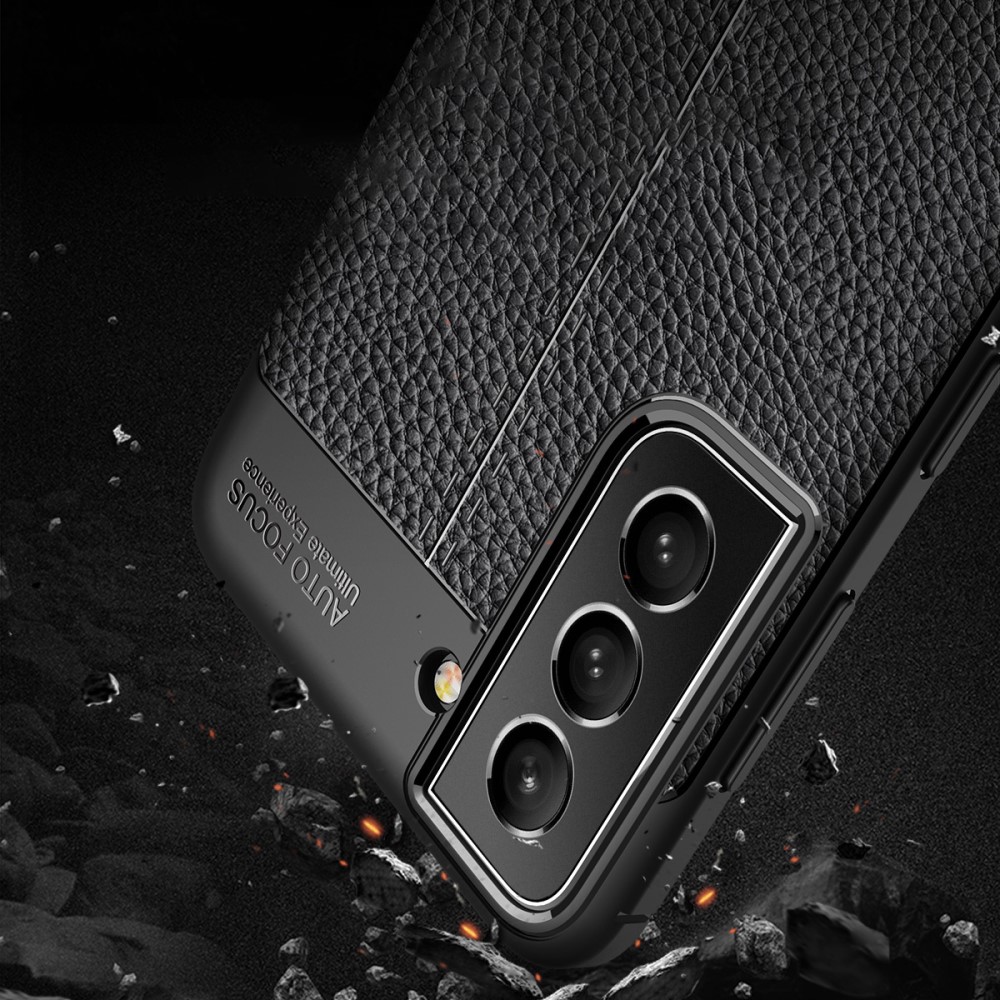  Samsung Galaxy S22 Plus Skal Litchi Textur Blå