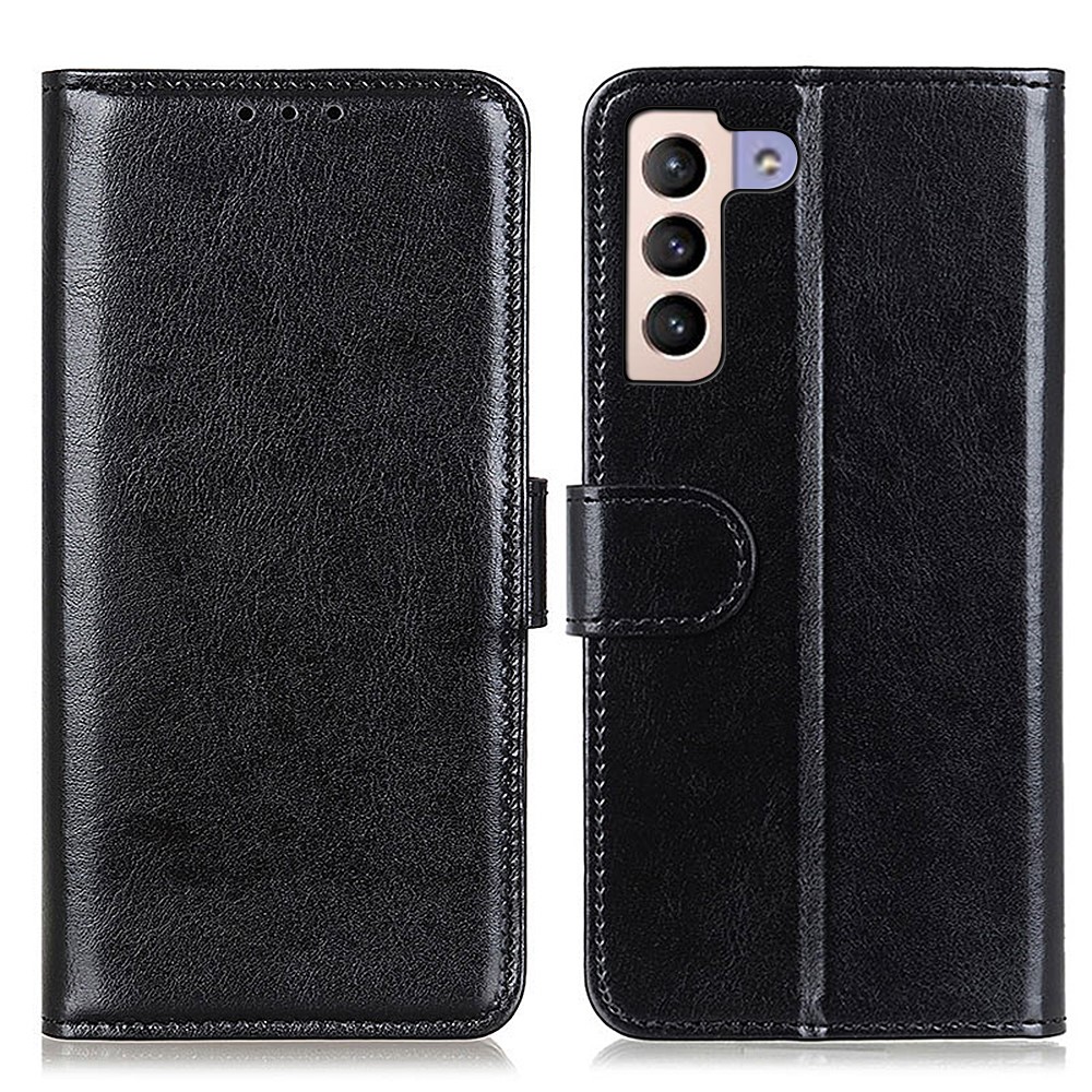  Samsung Galaxy S22 Plus Fodral Crazy Horse Läder Svart