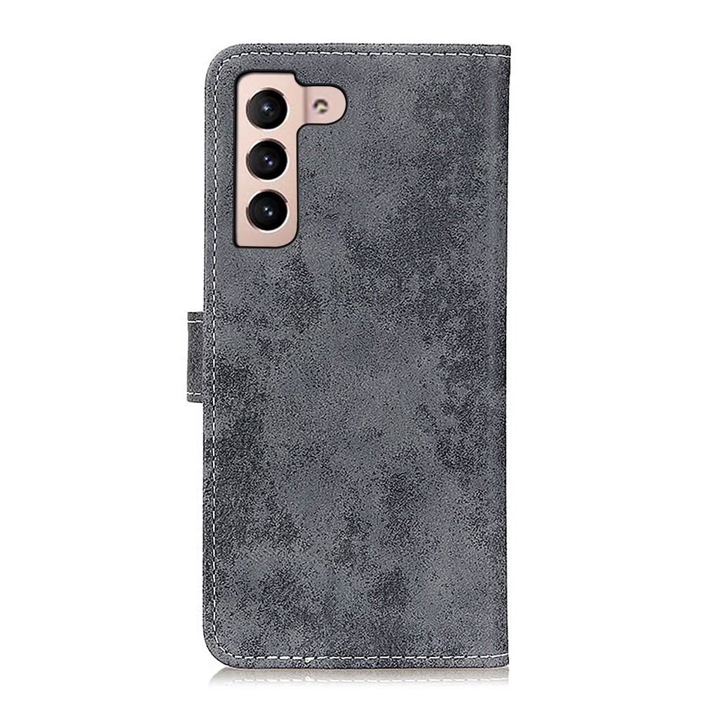  Samsung Galaxy S22 Plus Fodral Retro Läder Grå