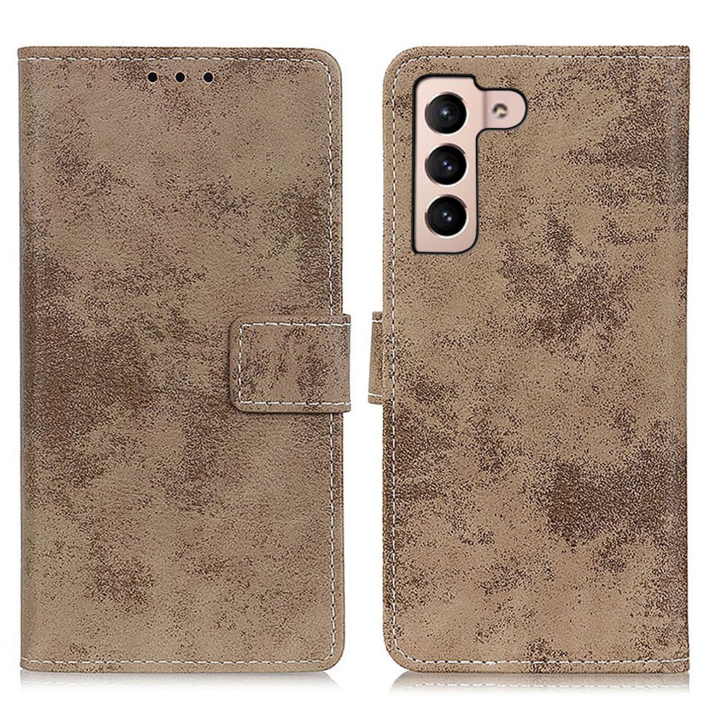  Samsung Galaxy S22 Plus Fodral Retro Läder Khaki