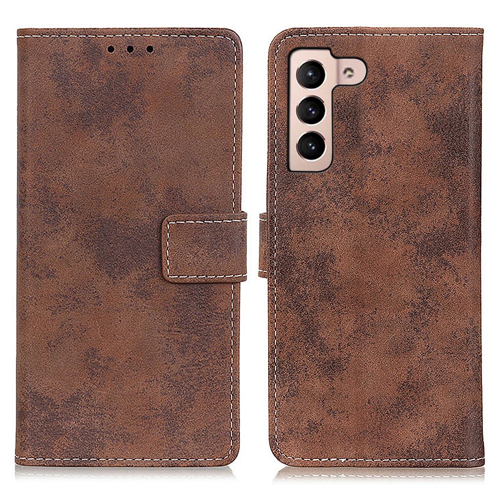  Samsung Galaxy S22 Plus Fodral Retro Läder Brun