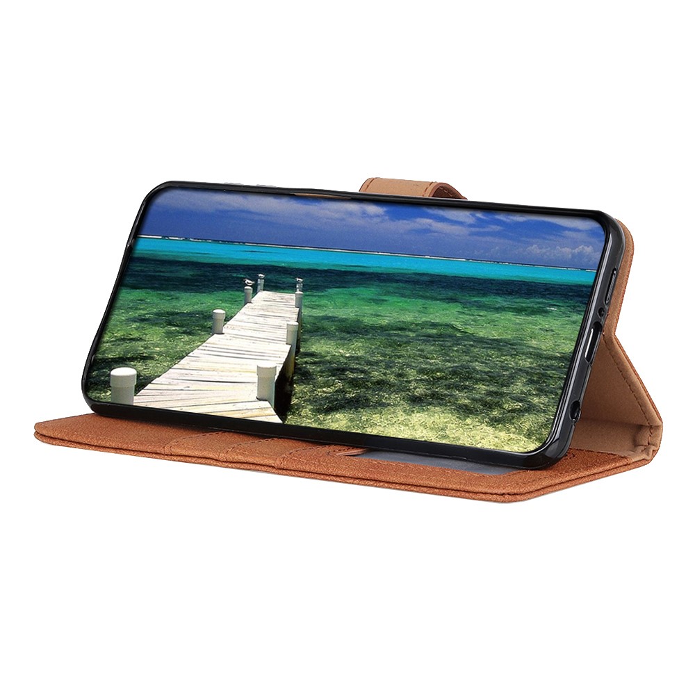 KHAZNEH KHAZNEH Samsung Galaxy S22 Plus Fodral Retro Split Läder Brun