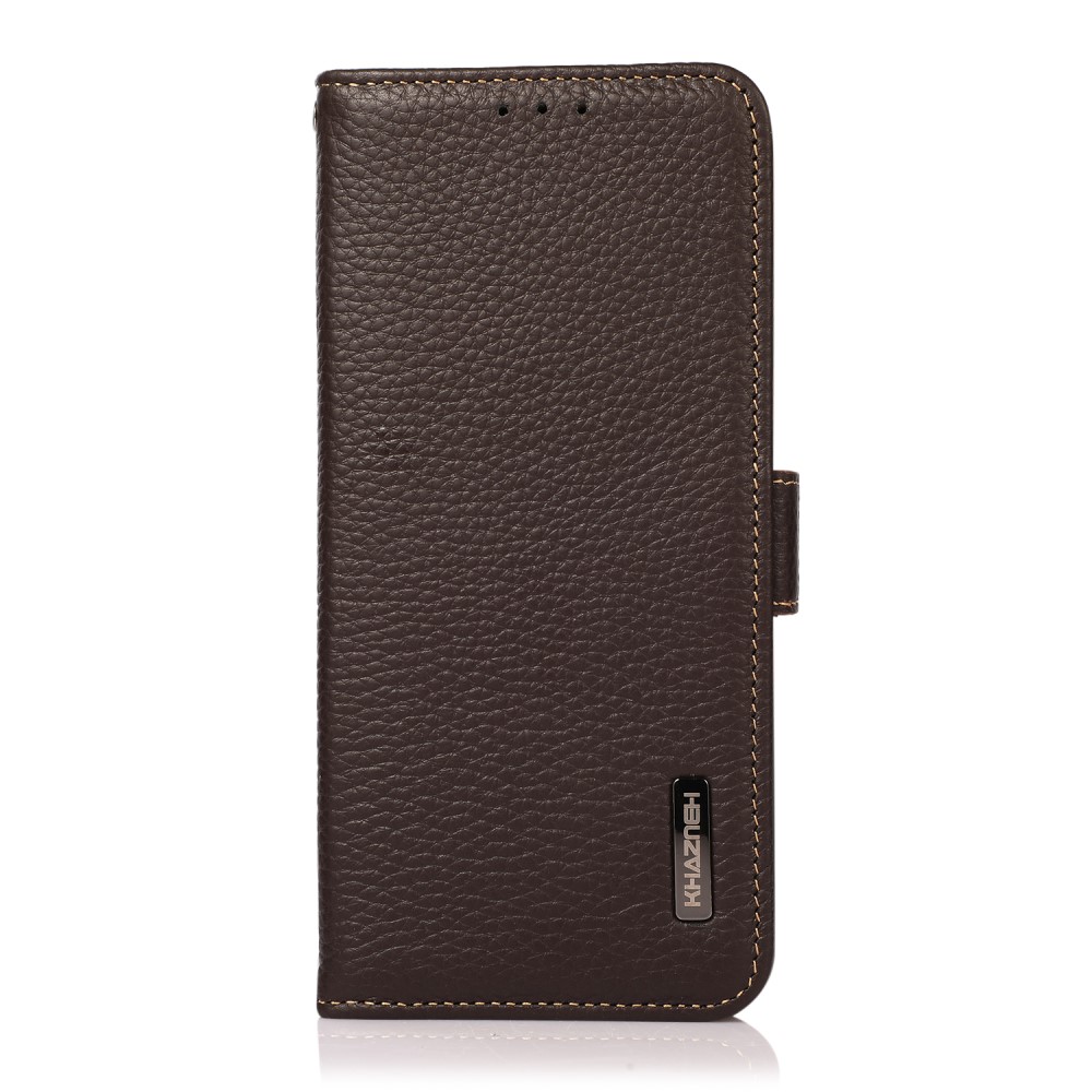 KHAZNEH KHAZNEH Samsung Galaxy S22 Plus Fodral Litchi Äkta Läder Brun
