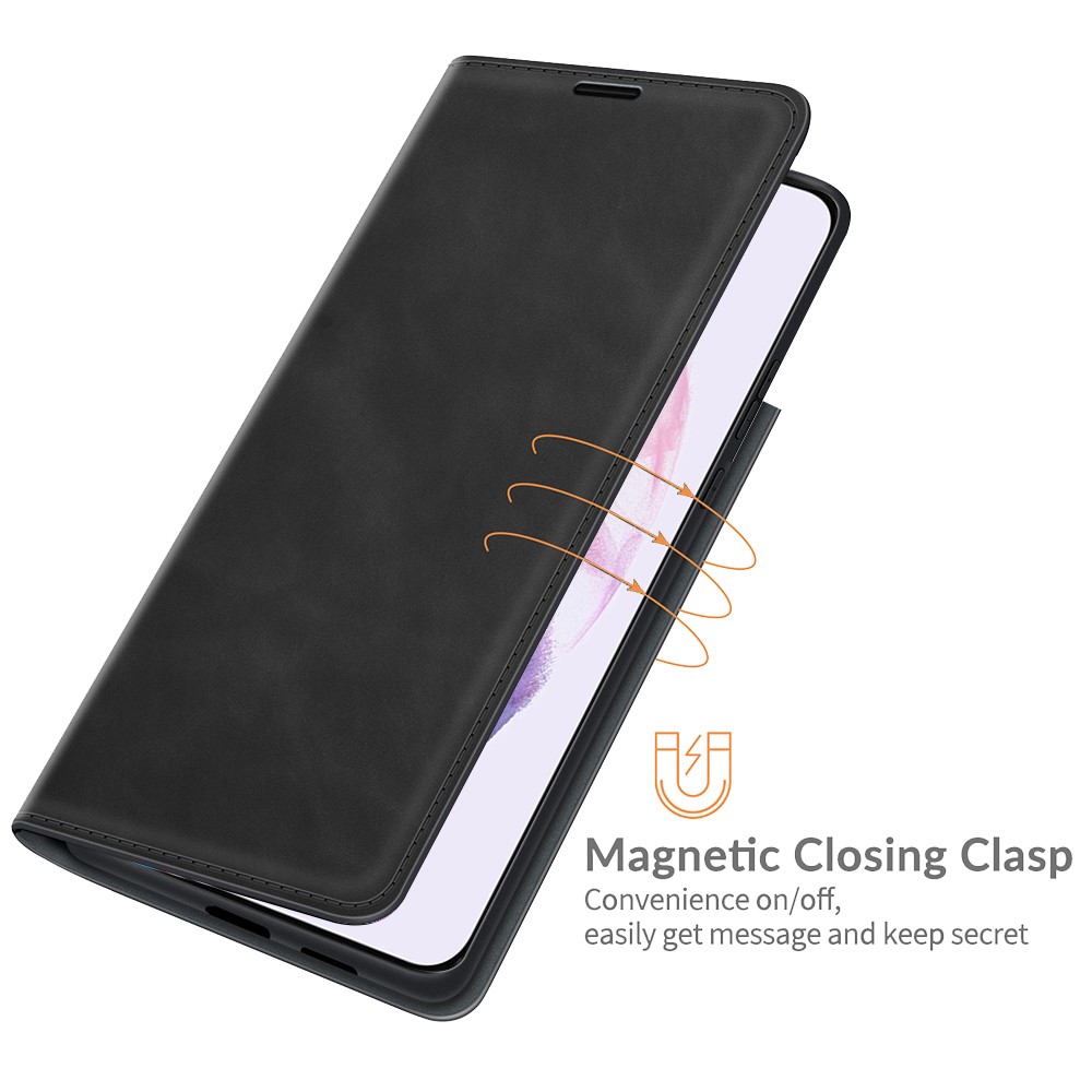  Samsung Galaxy S22 Plus Fodral Flip Silkeslent Svart
