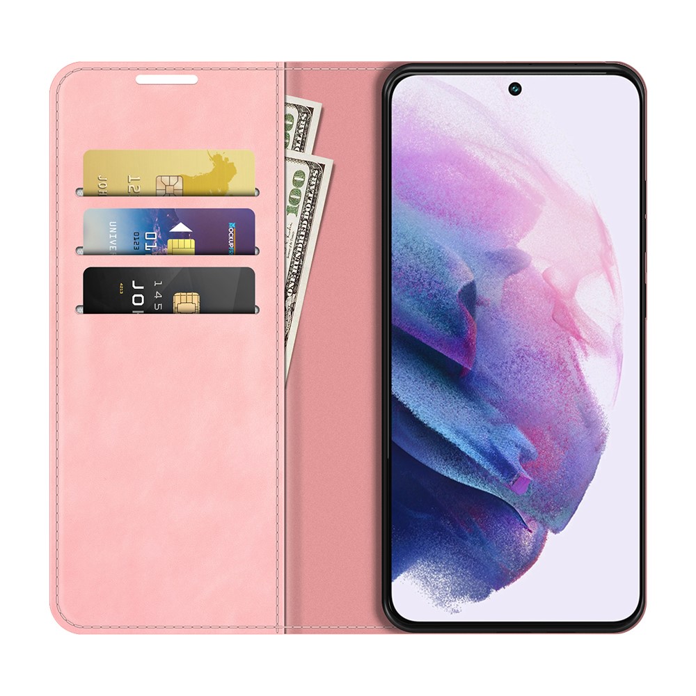  Samsung Galaxy S22 Plus Fodral Flip Silkeslent Ljus Rosa