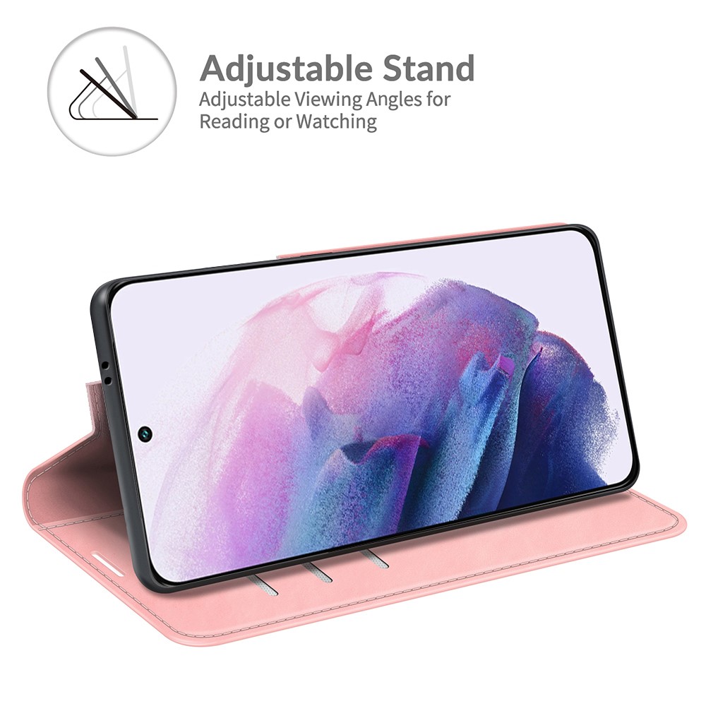  Samsung Galaxy S22 Plus Fodral Flip Silkeslent Ljus Rosa