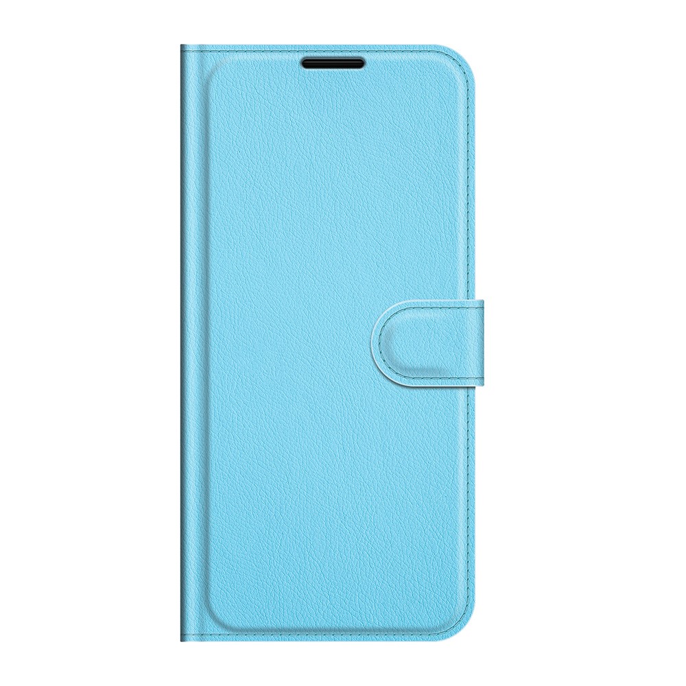  Samsung Galaxy S22 Plus Fodral Litchi Textur Ljus Blå