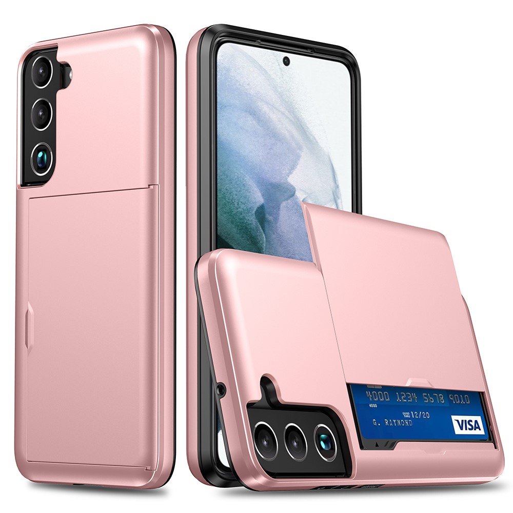 Samsung Galaxy S22 Plus Skal Hybrid Med Kortfack Roséguld
